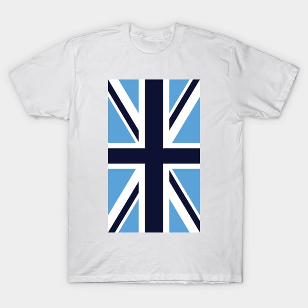 Manchester Sky & Navy Union Jack Flag T-Shirt by Culture-Factory